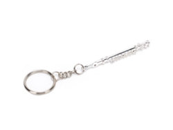 Llavero De Flauta De Metal Plateado, Instrumento Musical Decorativo, Regalo, Adorno.