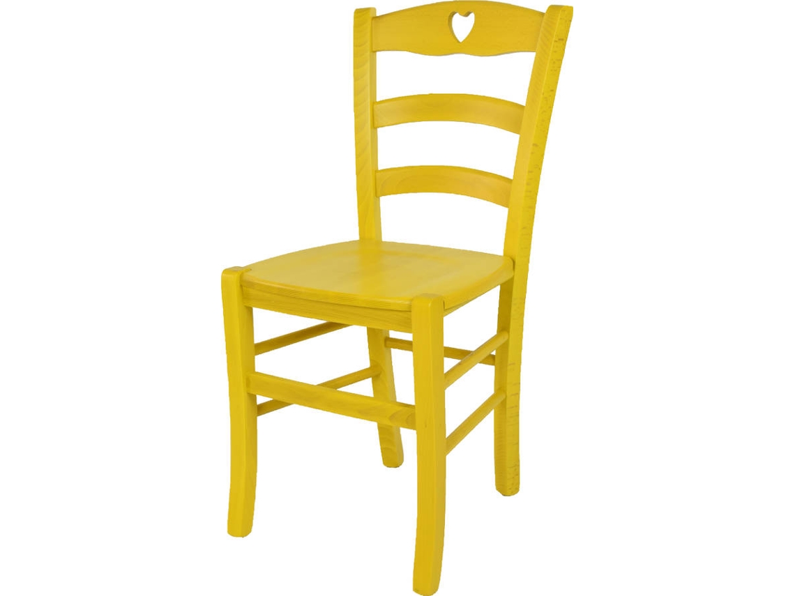 Cadeira T M C S Cuore (Amarelo - 88x43x46 cm - Madeira)