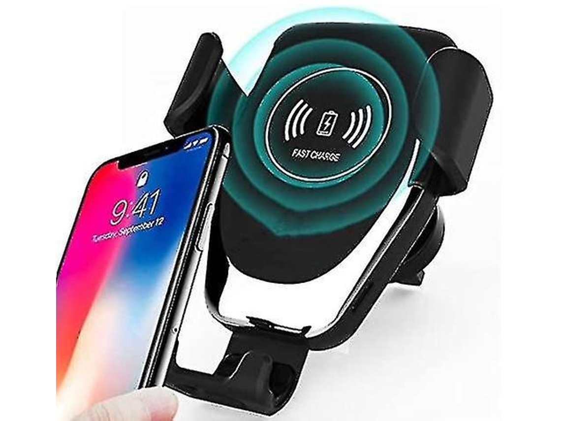 Cargador Carro Sem Fio Qi Ventilação Painel Pára Yizhood Negro