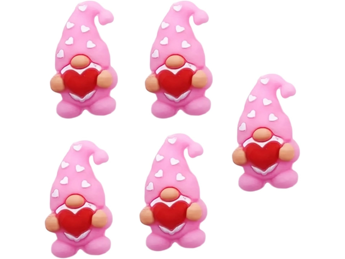 Juego De 5 Figuritas De Silicona De Gnomos Para El Día De San Valentín, De 30 Mm, Con Temática "la", Para Llaveros.