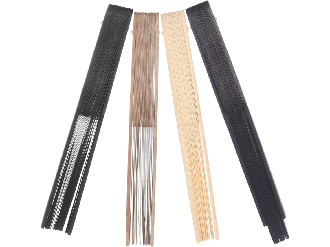 Kit de abanico plegable de bambú de 4 piezas, que incluye varillas y mango para danza y manualidades.
