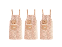 Delantal De Algodón 3 Piezas, Blusa De Manga Larga, Delantal Princesa, Correas, Cintura Cocina, Mono Resistente