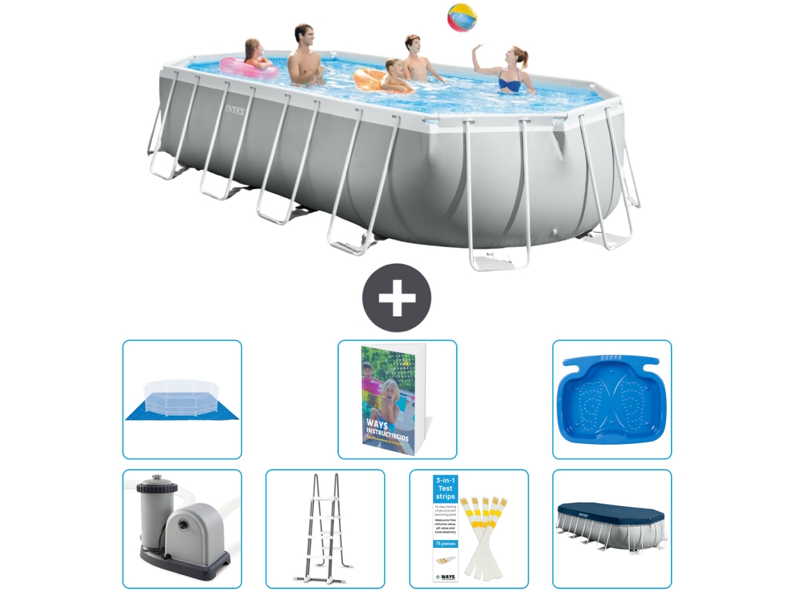 Intex Piscina Prism Frame Oval - 610x305x122 Cm - 8-peças S662