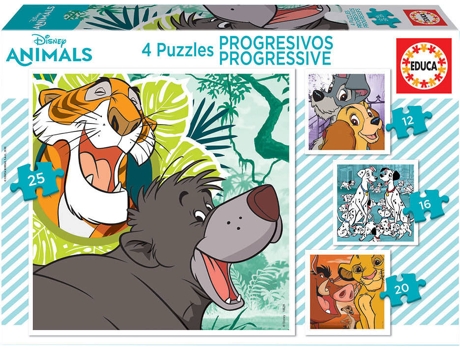 Puzzle EDUCA Progresivos 4x Disney (Edad Mínima: 3 Años - 0 Piezas)