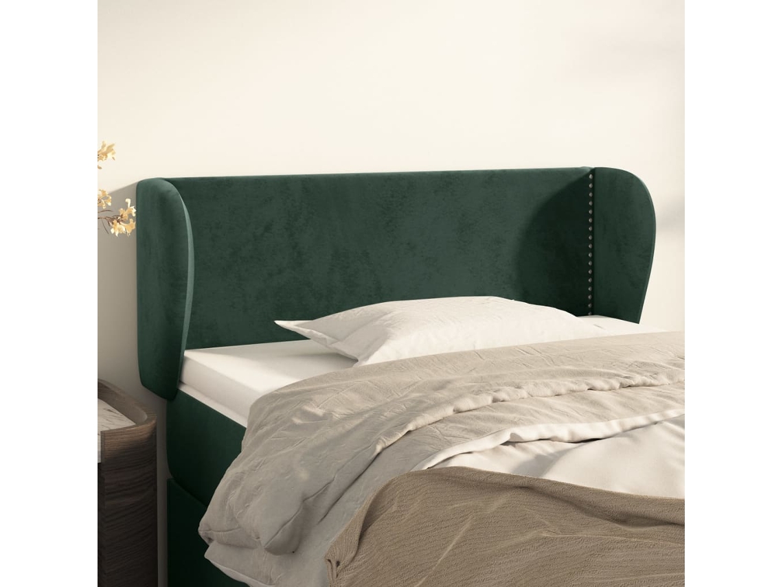 Cabecero De Terciopelo Verde Oscuro 83x23x78/88 Cm