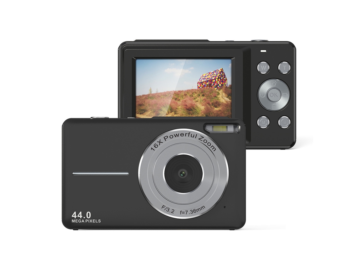 Cámara digital Cuich DC403 1080P, zoom 16x, luz de relleno anti-LED, tarjeta TF de 32 GB, color negro