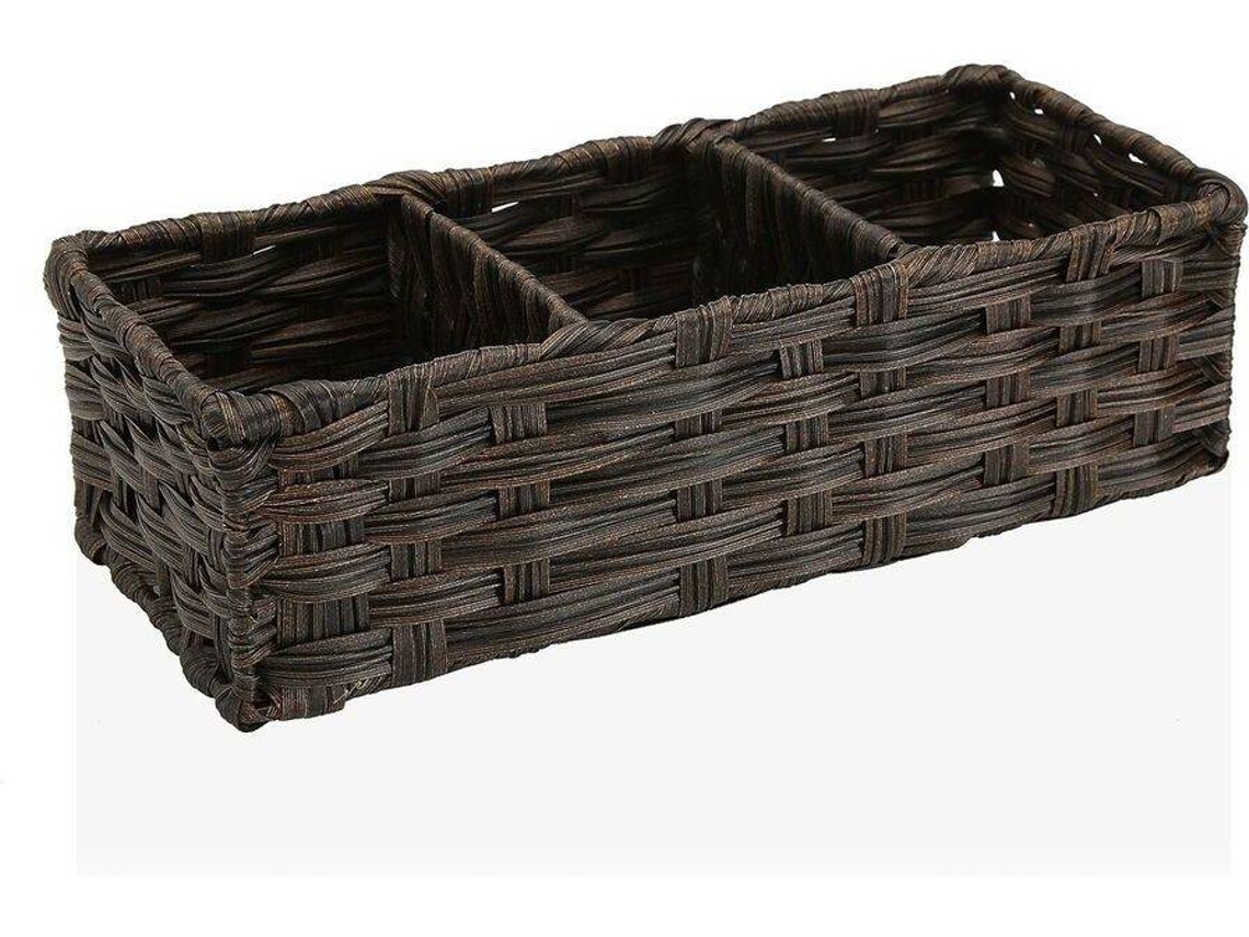 Cesta BIGBUY HOME (Marrón - Polietileno - 15,2 x 10,2 x 35,6 cm) )