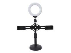 Anillo De Luz Led (2 Soportes Para Teléfonos, Ajuste De Brillo De 10 Niveles)