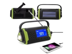 Radio de manivela con cargador de celular, celda solar de 4000 mAh, Panoona