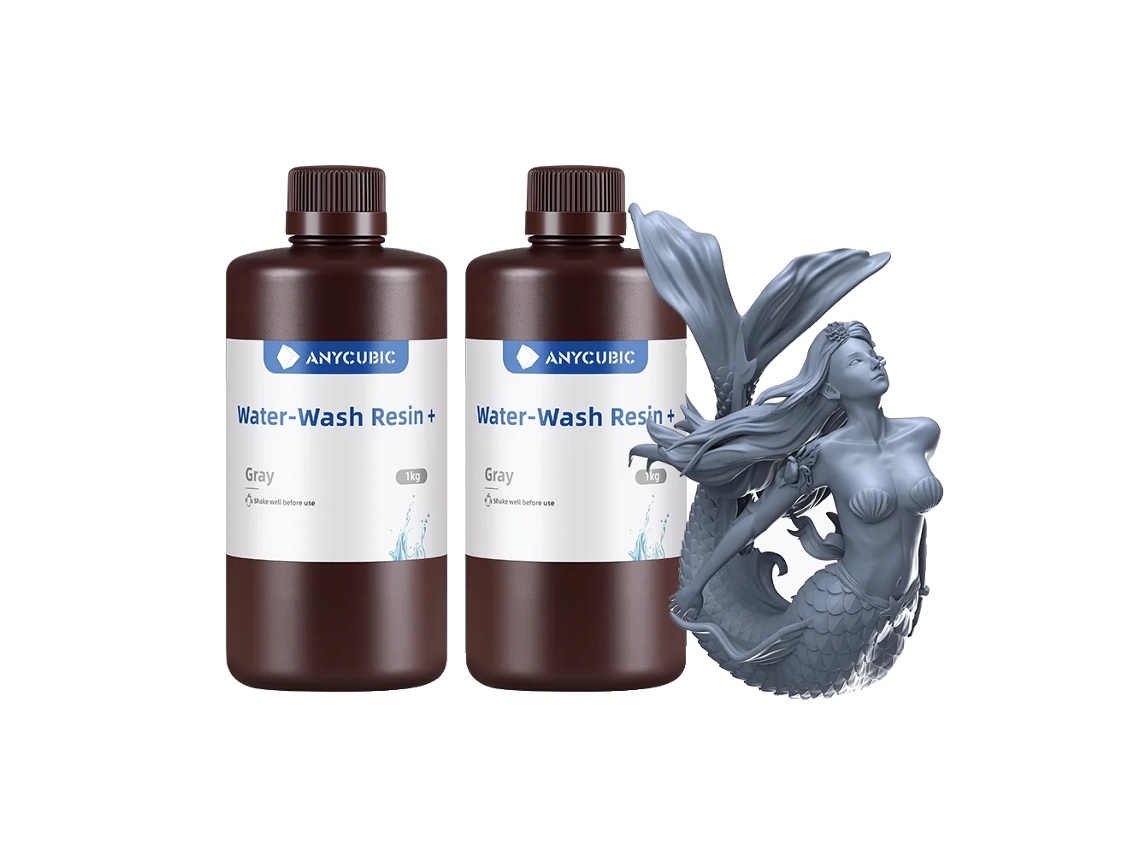 Resina lavable con agua Anycubic, transparente, 2 kg, compatible con impresoras LCD, gris, 2 kg