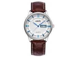 Reloj De Pulsera Para Hombres Nary Con Calendario Dial De Cuero Moda 01