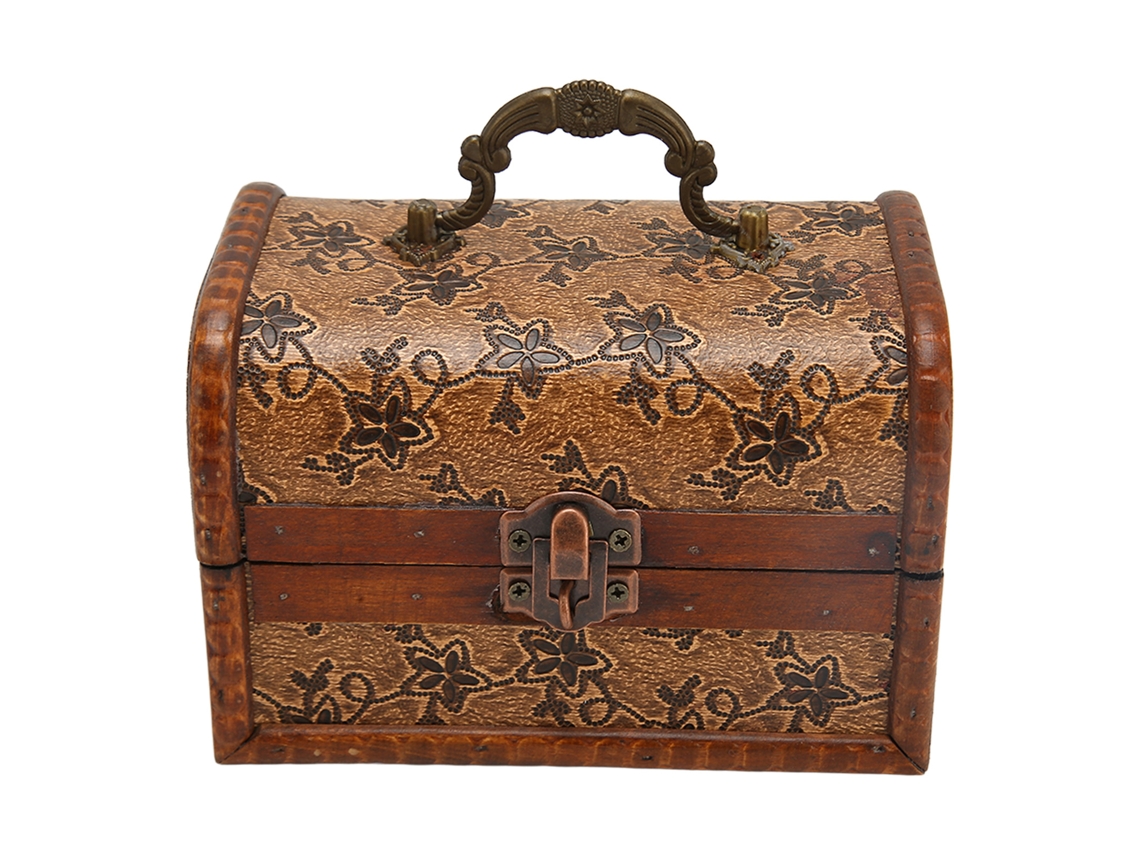 Caja De Madera Vintage Para Guardar Joyas Con Cerradura Y Diseño Retro.