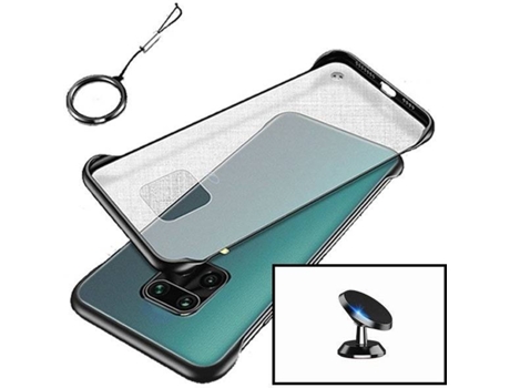 Kit Soporte Magnético de Coche y Funda Naked Bumper Xiaomi Redmi Note 10 Lite PHONECARE Transparente Negro