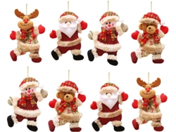 8 piezas Adornos navideños Decoraciones Papá Noel Muñeco de Reno Oso Reno Decoración del árbol de Navidad