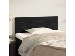 Cabecero De Terciopelo Negro 90x5x78/88 Cm