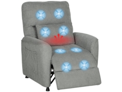Sillón reclinable eléctrico Relax con calefacción lumbar, masaje, vibración, motor silencioso, función de memoria, gris oscuro PRIME KANG