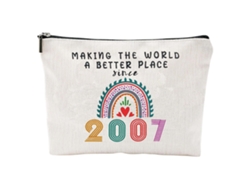 Bolsa De Maquillaje Impermeable Para Mujer, Bolsa De Viaje Para Cosméticos Con Versatilidad De Uso Y Diseño Ligero. Lona De Algodón Con Impresión A Do