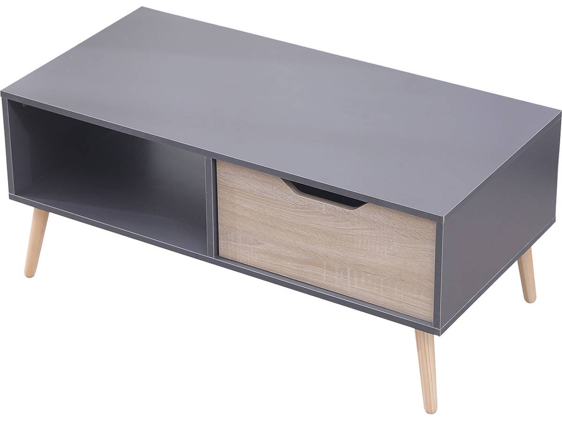 Mesa de Centro HAPPY GARDEN Freja (Gris - MDF - 100 x 49.5 x 43 cm)