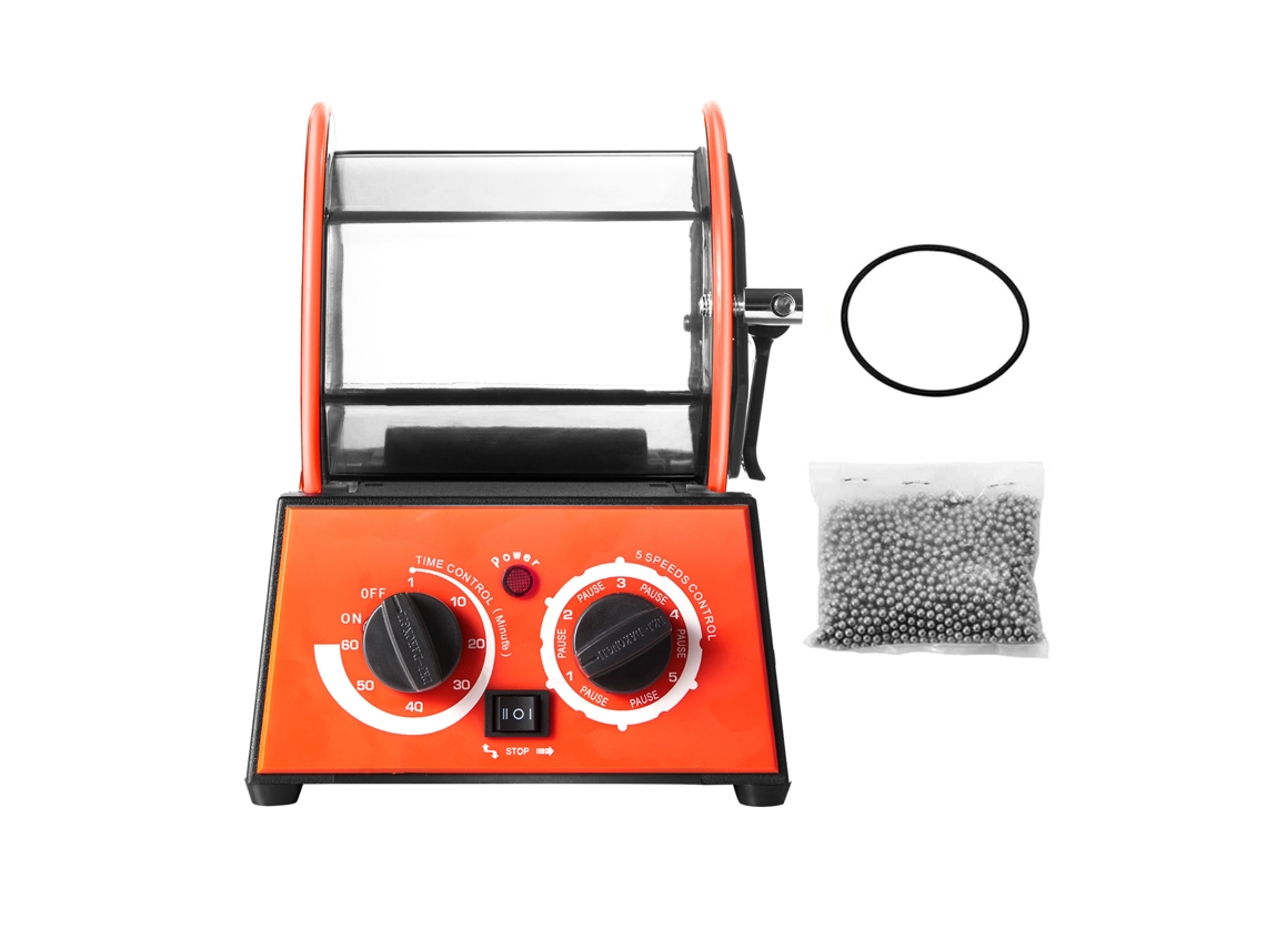 Pulidora de joyas Succebuy de 3 kg con tambor giratorio, 5 velocidades, 230 V, 50 Hz