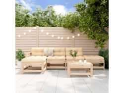 Conjunto de salón de jardín de 6 piezas de pino macizo Dkd Home Decor