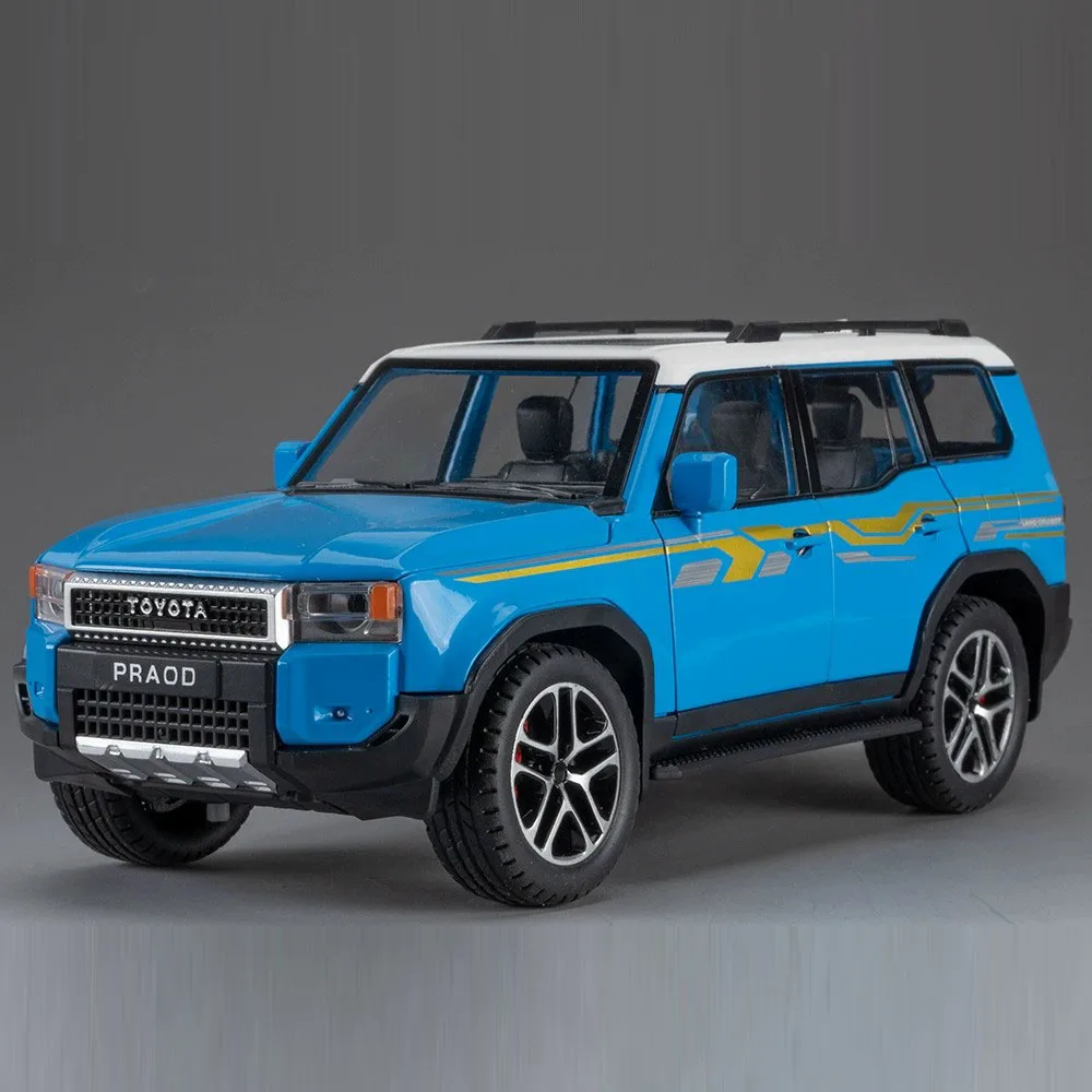 (Azul Prado) 1:24 - Coche en miniatura - Metal fundido a presión - Puertas que se abren - Sonido y luz