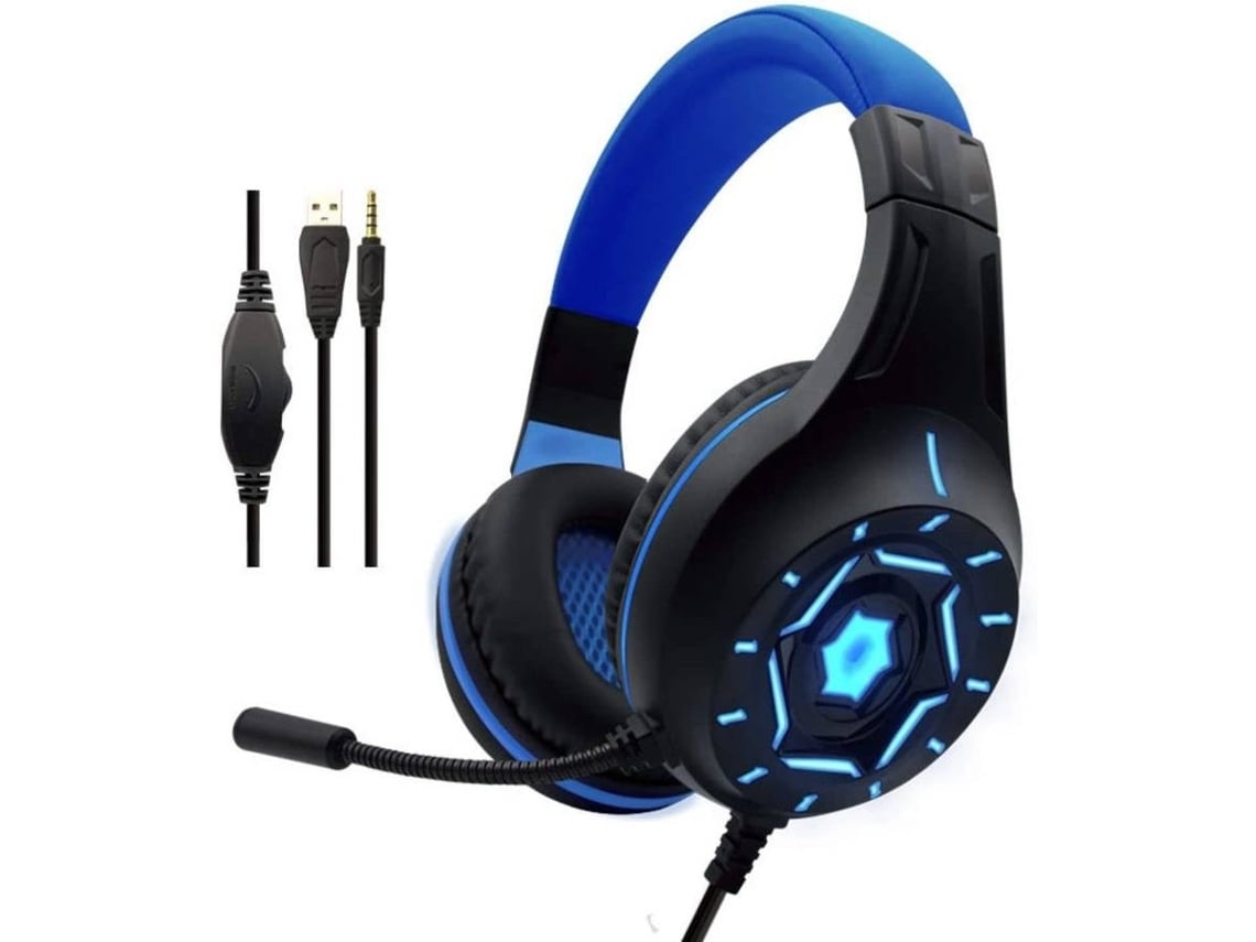 Auriculares Gaming ENKES Reducción de ruido de graves potente con cable brillante con micrófono