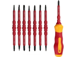 Set De 7 Adaptadores De Destornillador Aislado 500v Con Probador, Mango Intercambiable Y Magnetismo Para Electricistas