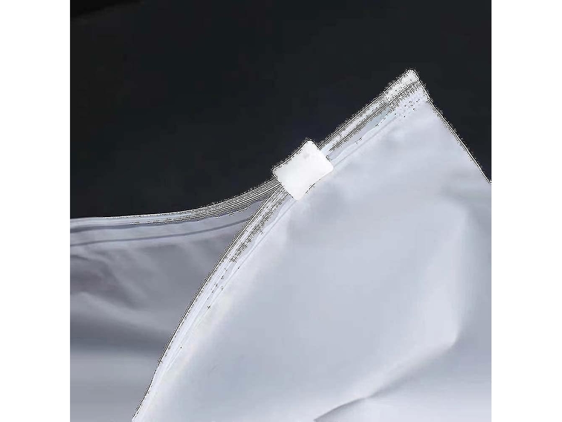 100 bolsas de plástico esmerilado con cierre hermético para guardar ropa, con orificio de ventilación.