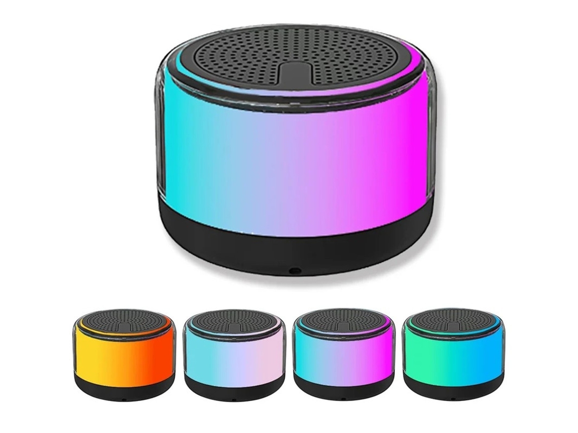 Altavoz Bluetooth portátil con luz LED, compatible con emparejamiento dual TWS, reproducción de tarjeta TF, sonido estéreo Yizhood