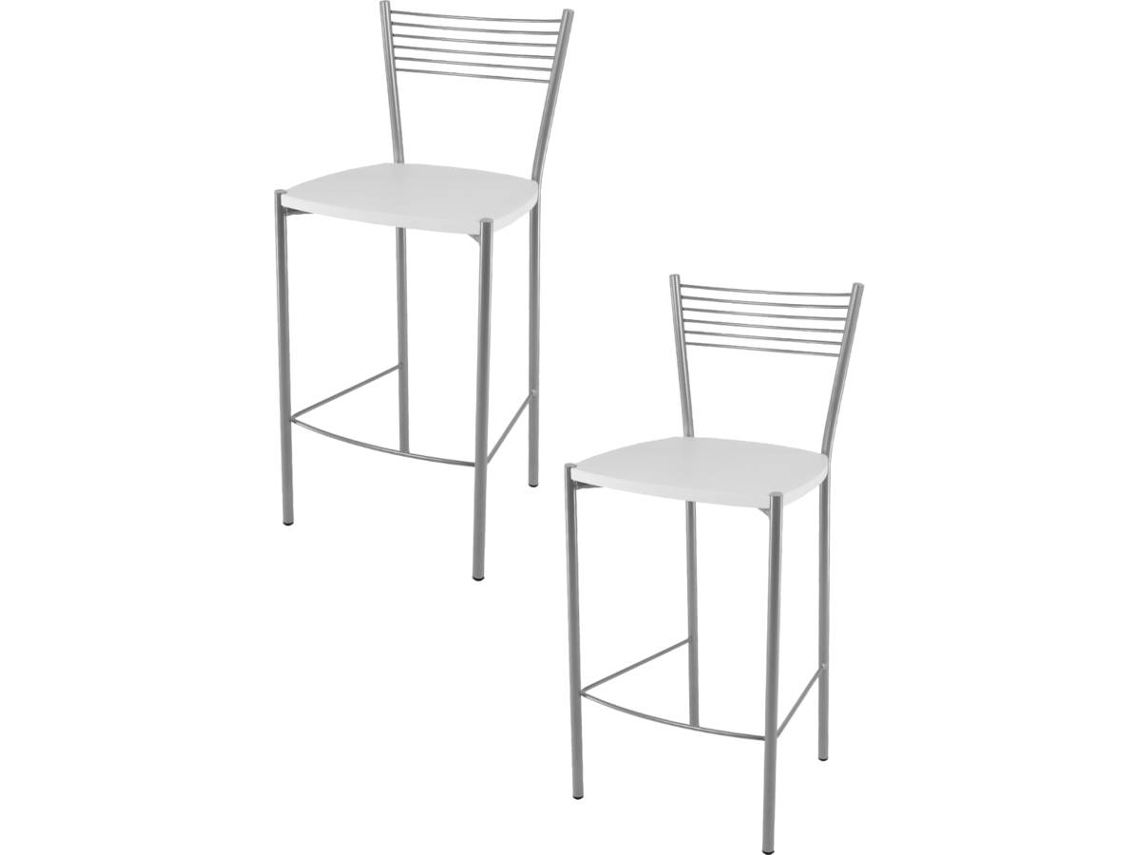Conjunto de 2 Bancos T M C S Elegance SGMA101BI (Branco - 93x42x43 cm - Aço)
