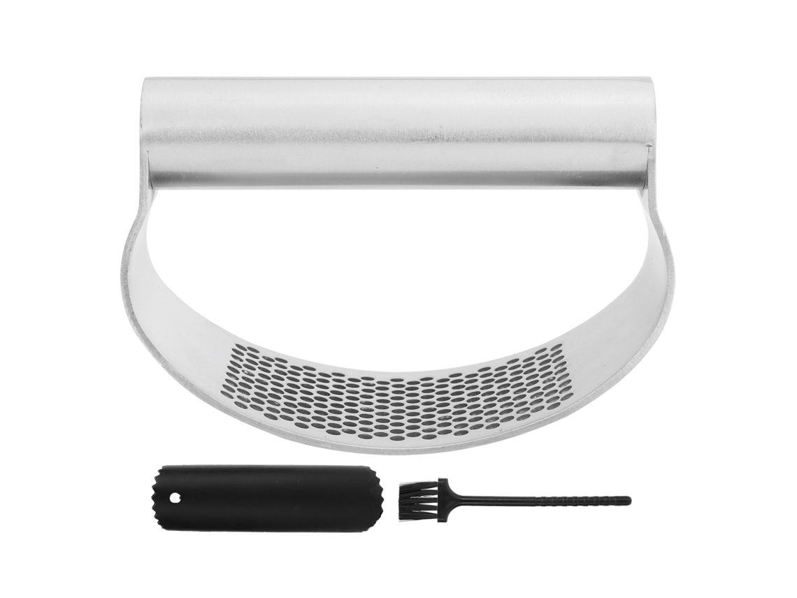 Prensa De Ajos Manual Con Pelador Y Cepillo, Acero Inoxidable, Utensilio De Cocina