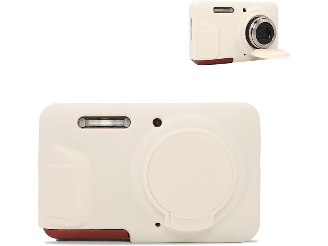 Funda de silicona para Kodak Pixpro Fz55 con tapa de lente extraíble, blanco lechoso GERTIZ