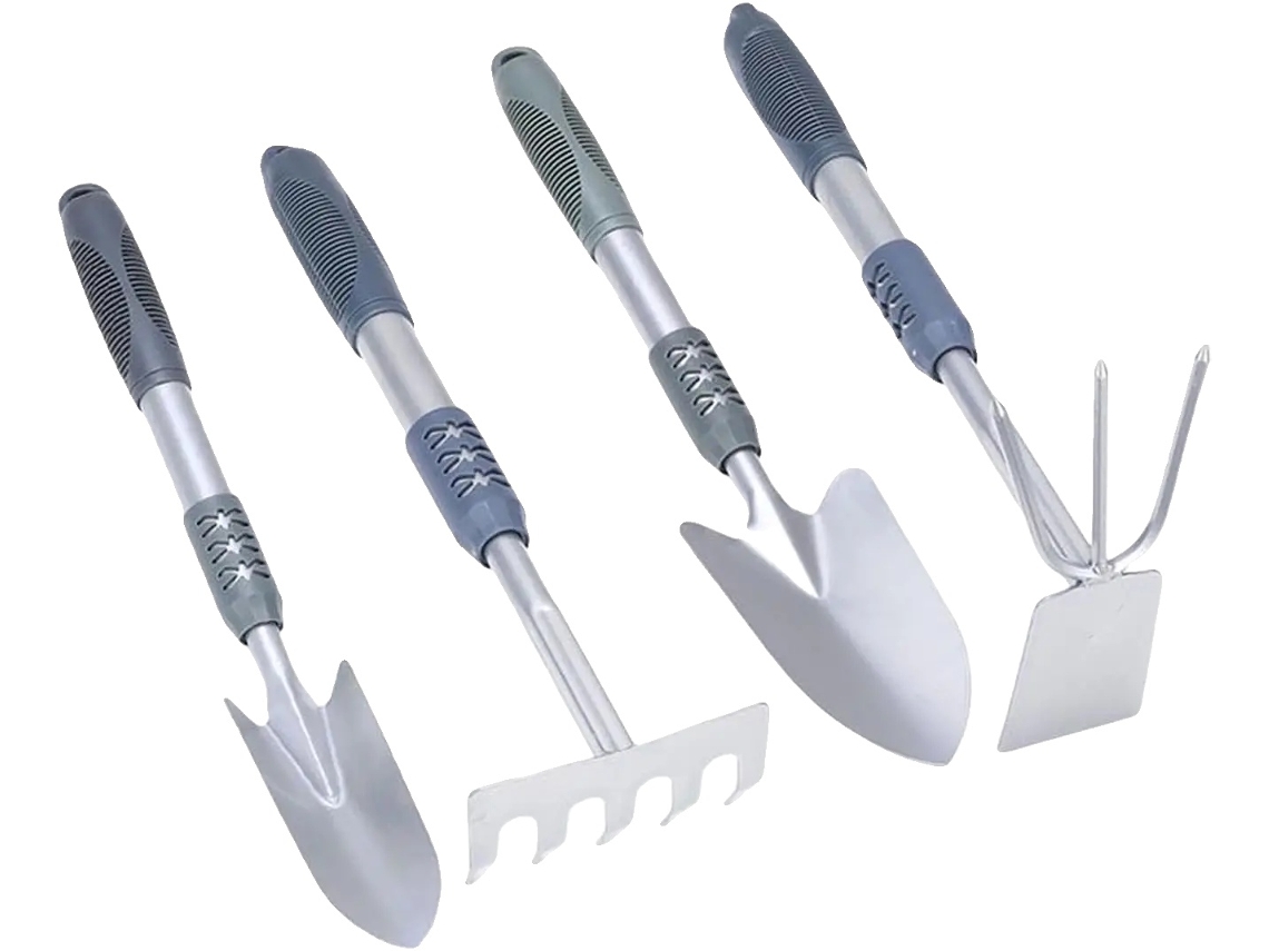 Herramientas de jardinería, mango ergonómico, material de acero duradero, 4 piezas OEM