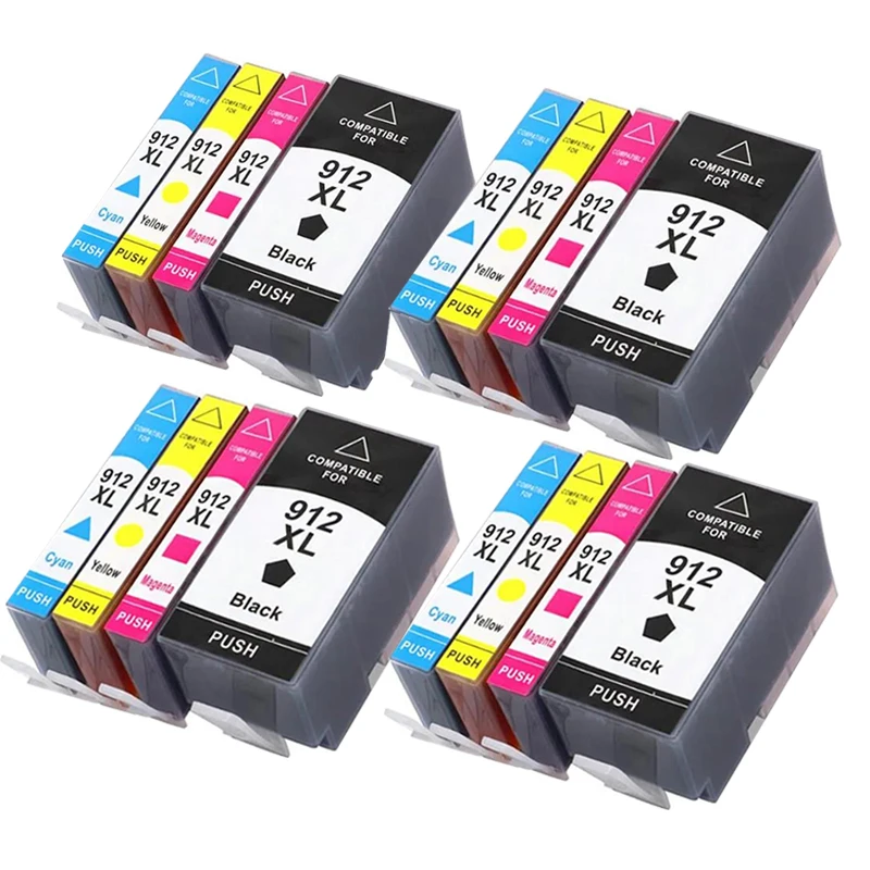 4 Juegos De Cartuchos 912xl 912 Para Hp Officejet 8010 8012 8013 8014 8015 8017 8018 8020 8022 8023 8024 8025 8026 8028 8035