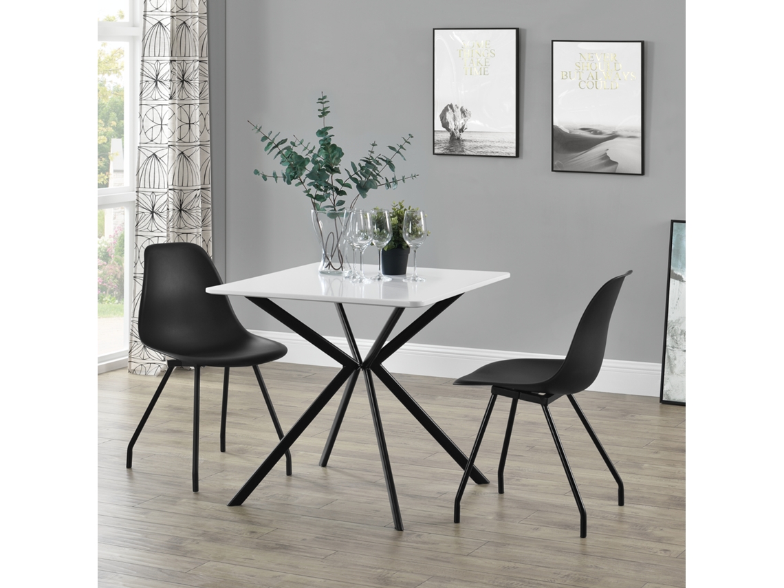 Mesa de Comedor [EN.CASA]  (Blanco - MDF Lacado - 78 x 78 x 75 cm)