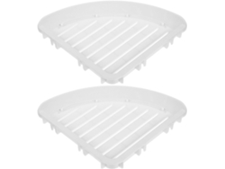 Estante Esquinero Para Baño, No Requiere Taladrar, Estructura Simple De Abs Blanco, Almacenamiento.