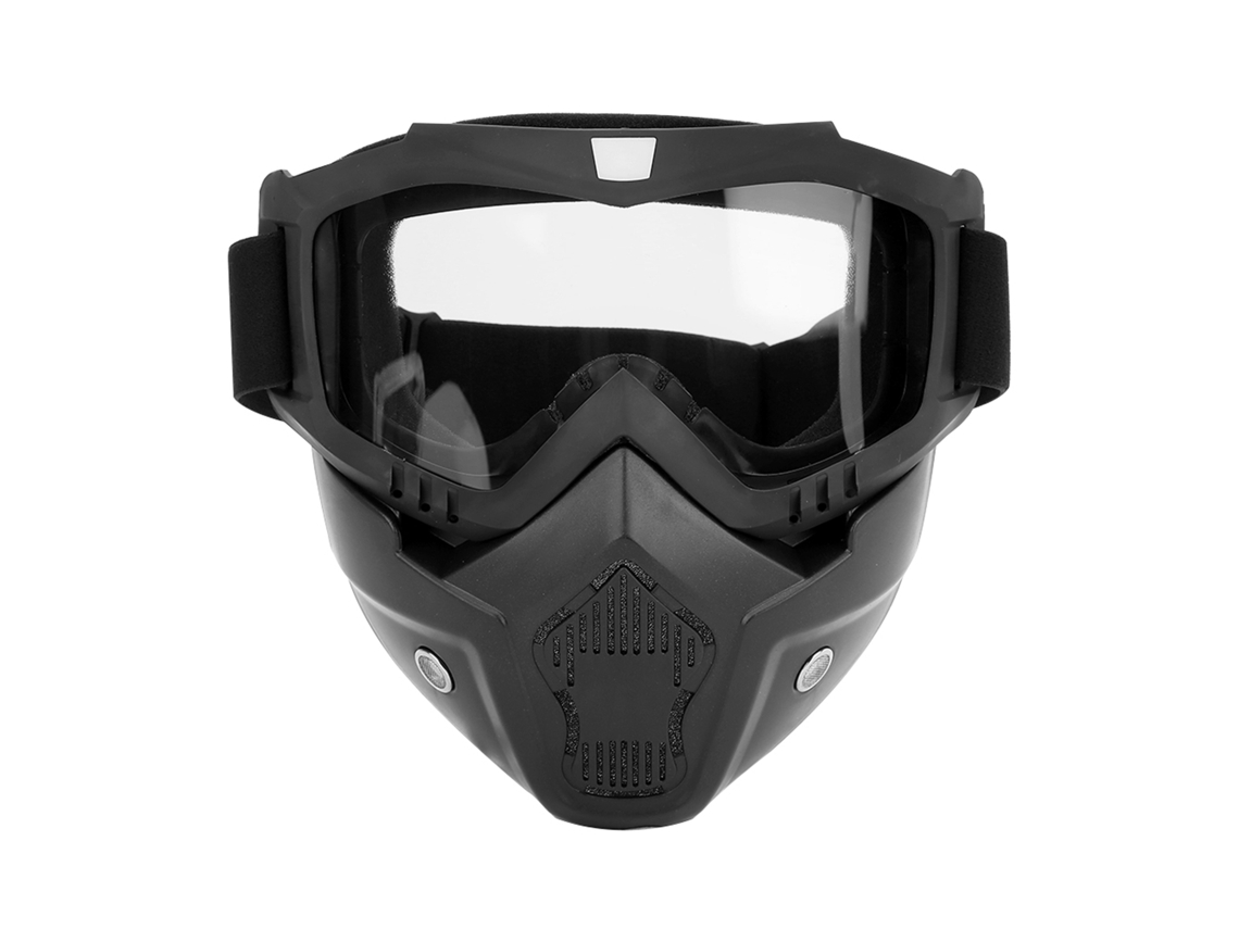 Máscara Antiniebla Seguridad Cara Completa Con Protección Ocular Para Ciclismo Al Aire Libre Negro Y Transparente