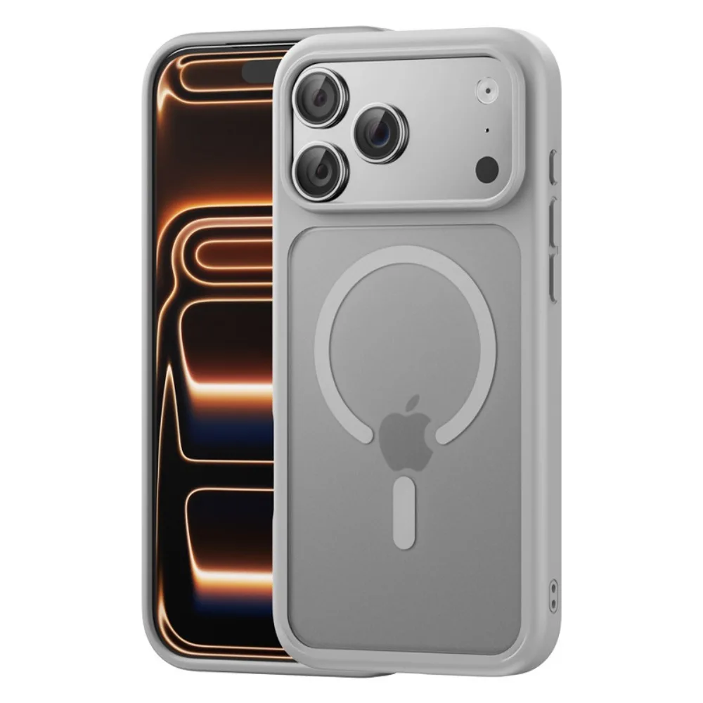 (iphone 15 Pro, Gris) Funda Magnética Magsafe Para Iphone, Compatible Con Carga Inalámbrica.
