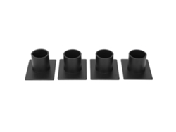 4pcs Portavasos Cuadrado Negro Para Velas Taper Decorativo Para Bodas Y Aniversarios