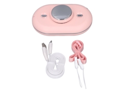 Mini Ventilador Portátil Recargable Por Usb, Manos Libres Y Ajustable, Con Collar Y Batería De 2000 Mah - Rosa