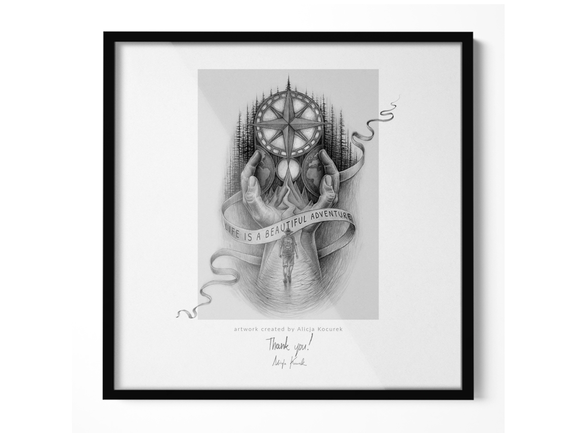 Marco de fotos cuadrado de Espelharte (50 x 50 cm - Negro)