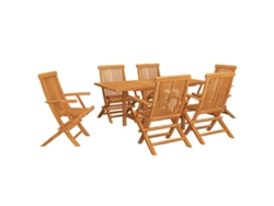 Maison Exclusive - Juego De Comedor Para Jardín 7 Piezas Madera Maciza Teca