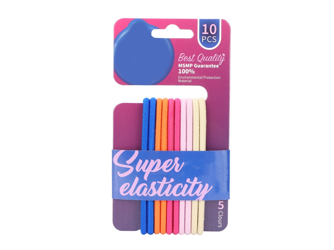 Conjunto De Gomas Para El Cabello Sencillas Y Elegantes Para Mujeres Y Niñas, Con 10 Piezas, En Azul Y Rosa.