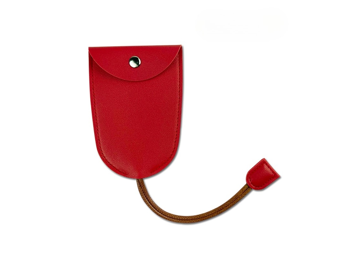 Funda para llave de coche de PU, colores brillantes, soporte portátil para llaves con clip y anilla, color rojo Hexinyigjly