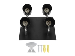 Rebe-focos De Riel Industrial Ajustables Modernos Negro Con 4 Soportes Gu10 Para Iluminación De Riel