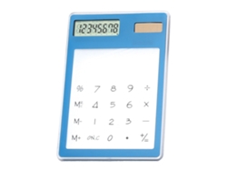 Calculadora Solar Con Pantalla Táctil 8 Dígitos Lcd Transparente Portátil Azul Para Oficina Escuela Hogar
