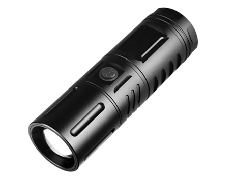 Linternas Linterna táctica portátil súper brillante Linterna LED con zoom con lúmenes altos y 3 modos para acampar al aire libre Negro TURMIN