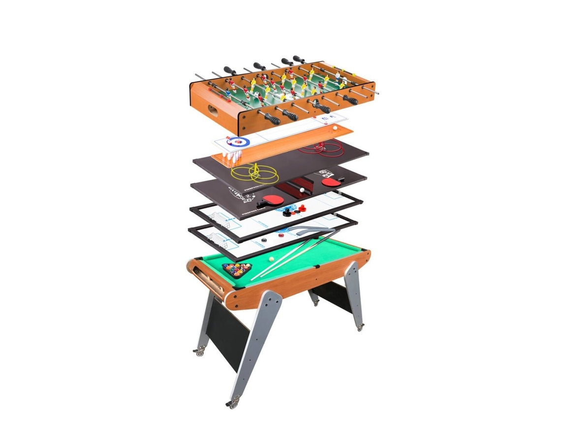 Mesa de juegos móvil 8 en 1, ping pong, billar, bolos, hockey B.active