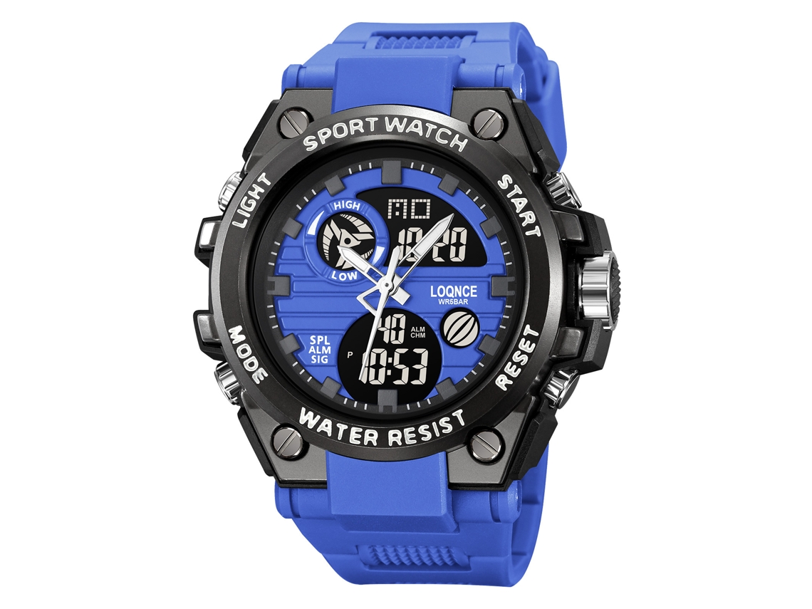 Reloj Electrónico Multifuncional Impermeable De Doble Pantalla (azul) Para Estudiantes.