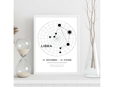 Póster NACNIC con La Constelación Libra. Poster con Símbolo do Zodiaco en y Fondo do Cielo Estrellado